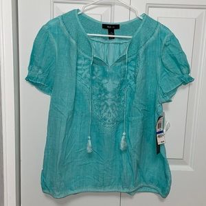 NWT Style & Co Short Sleeve Cotton Blouse